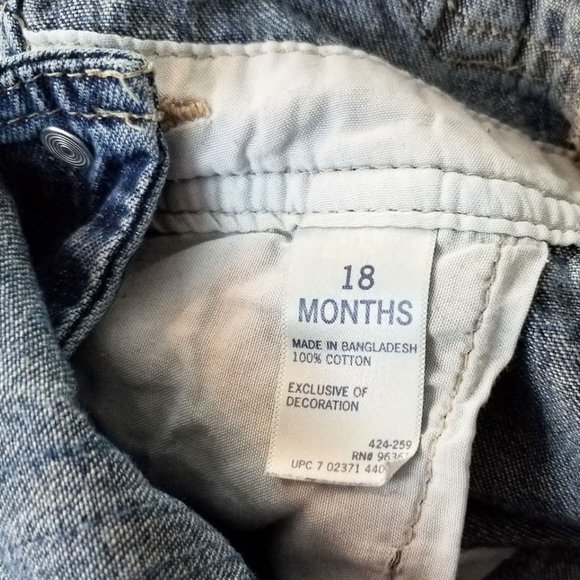 OSHKOSH B'GOSH Vestbak Blue Jean Overalls - Infant Boy's 18 Months - Picture 5 of 6